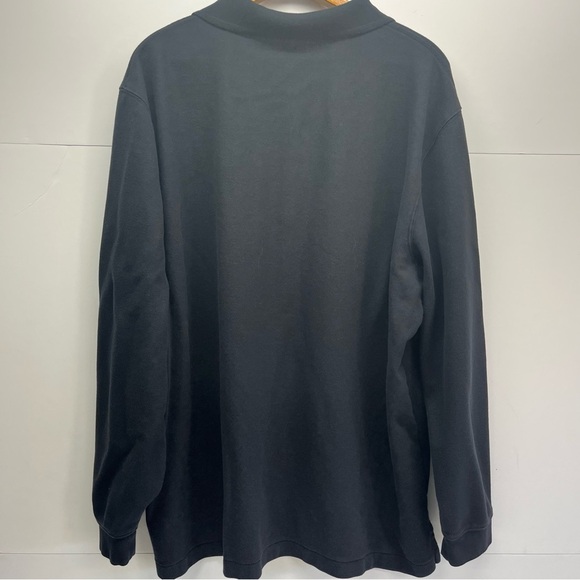 LL Bean Shirt Mens XXL Tall Black Long Sleeve Polo Pullover 1/4 Button Soft - Picture 5 of 7